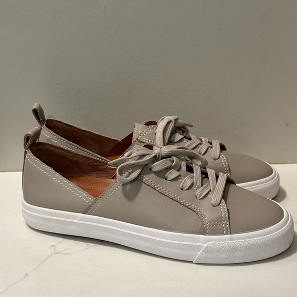 Lucky Brand Gray Leather Sneakers - Picture 3 of 9